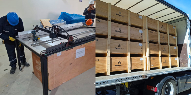 Shipment of NomadTech CNC machines to schools and institutes in Latin America